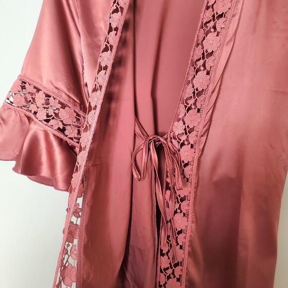 Terracotta Bridesmaid Robe Bridal Party Robe Satin Robe PLUS SIZE - Picture 8 of 8